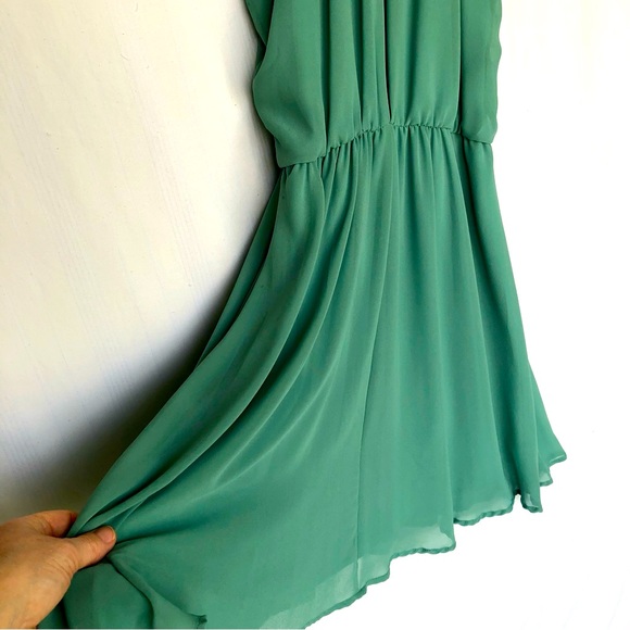Lush Mini Dress Sage Green Size Small - Picture 3 of 7